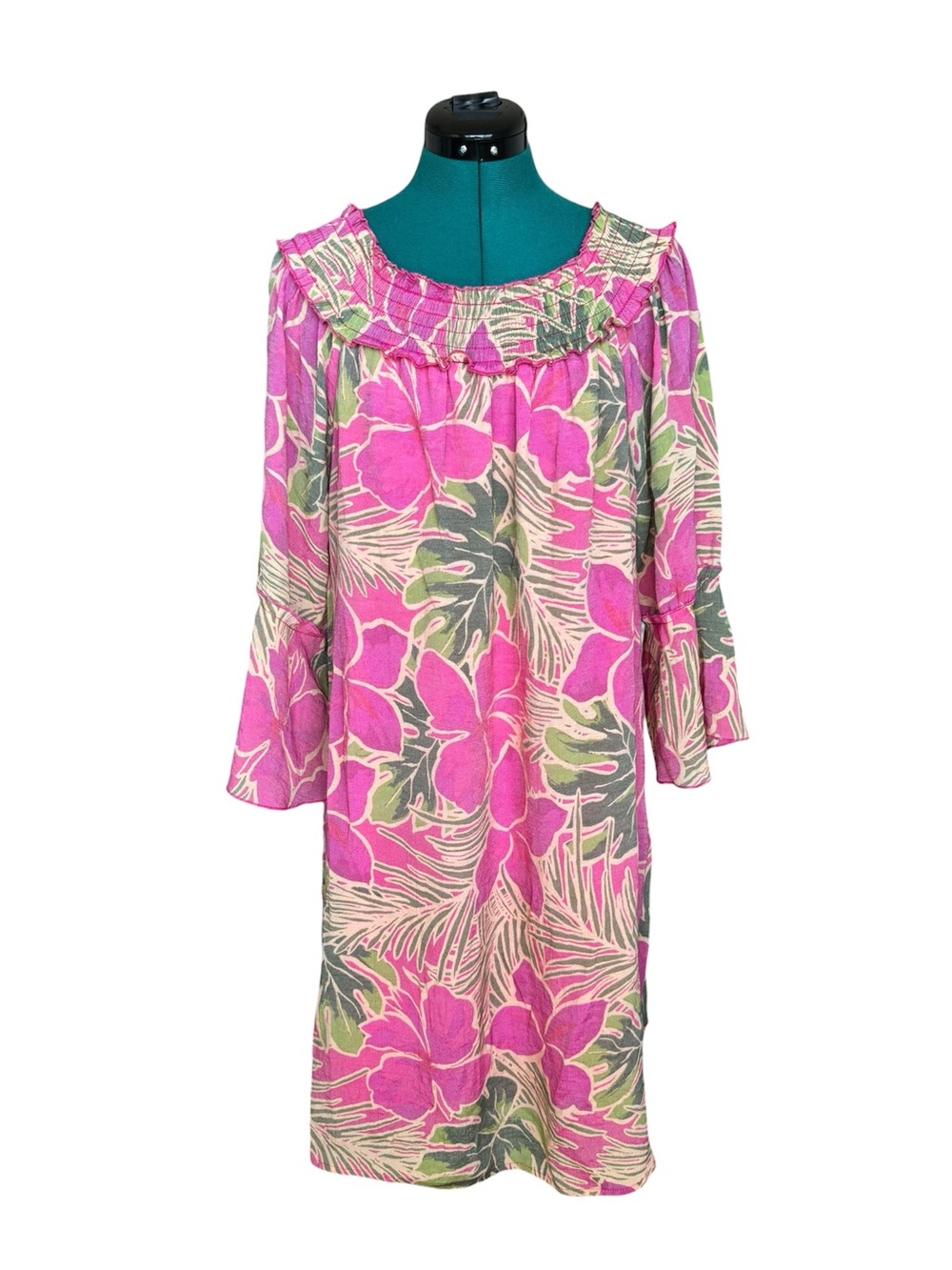 Mlle Gabrielle Pink Floral Off-Shoulder Shift Dress